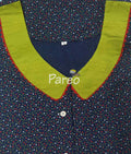 Cotton A-line churidar cut, With Pockets, Half Open Large Printed Nighty