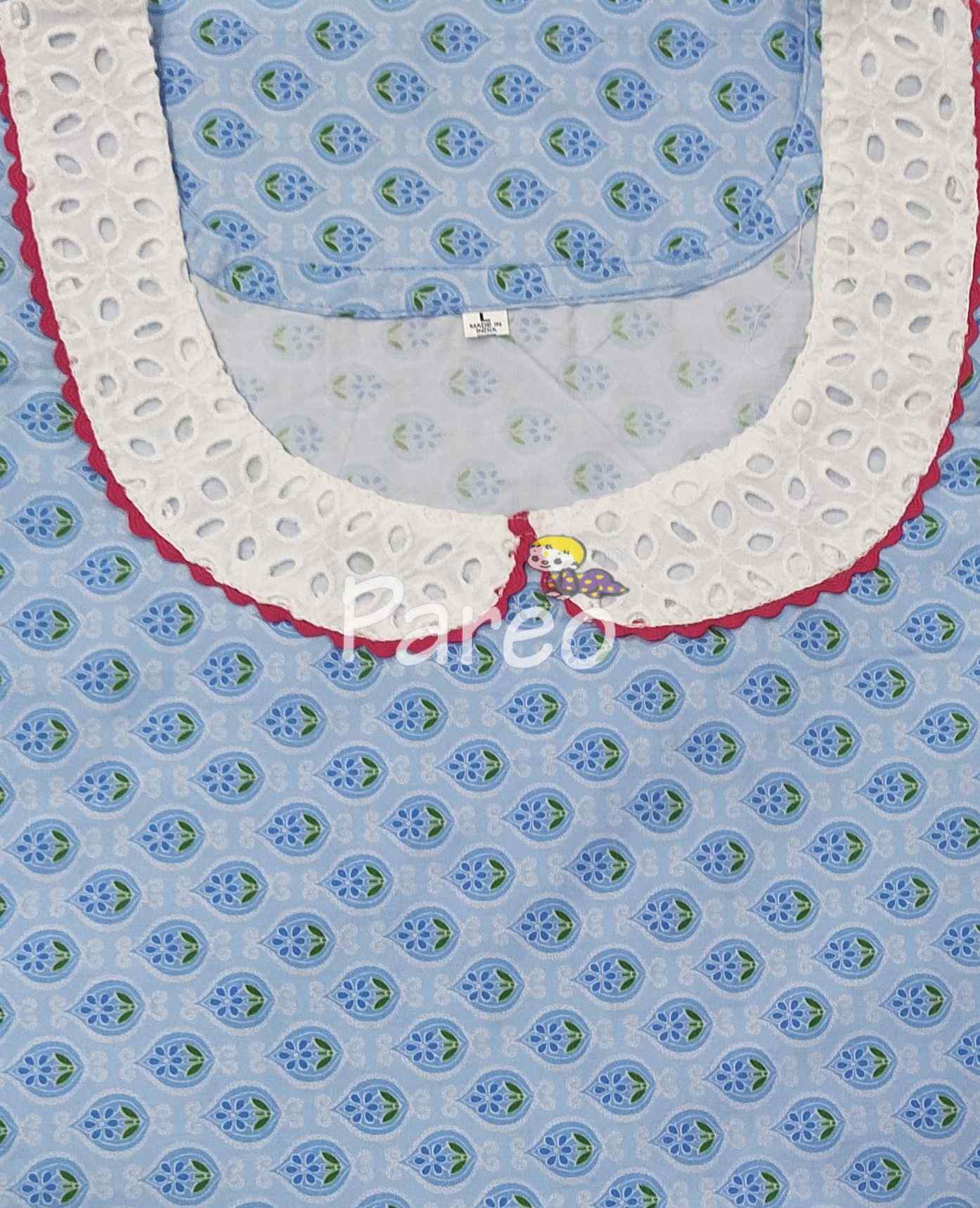 Cotton A-line churidar cut, With Pockets, No Open Large Printed Nighty