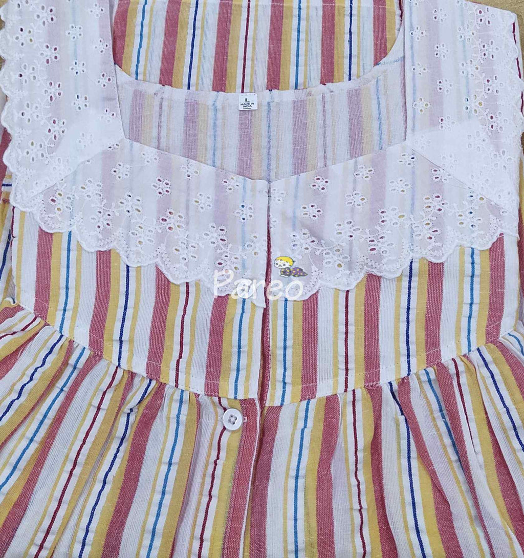 Bantex Pleated , With Pockets, Half Open Large Printed Nighty