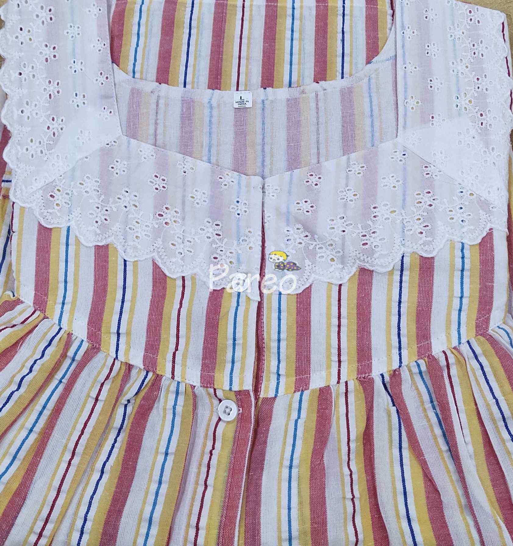 Bantex Pleated , With Pockets, Half Open Large Printed Nighty
