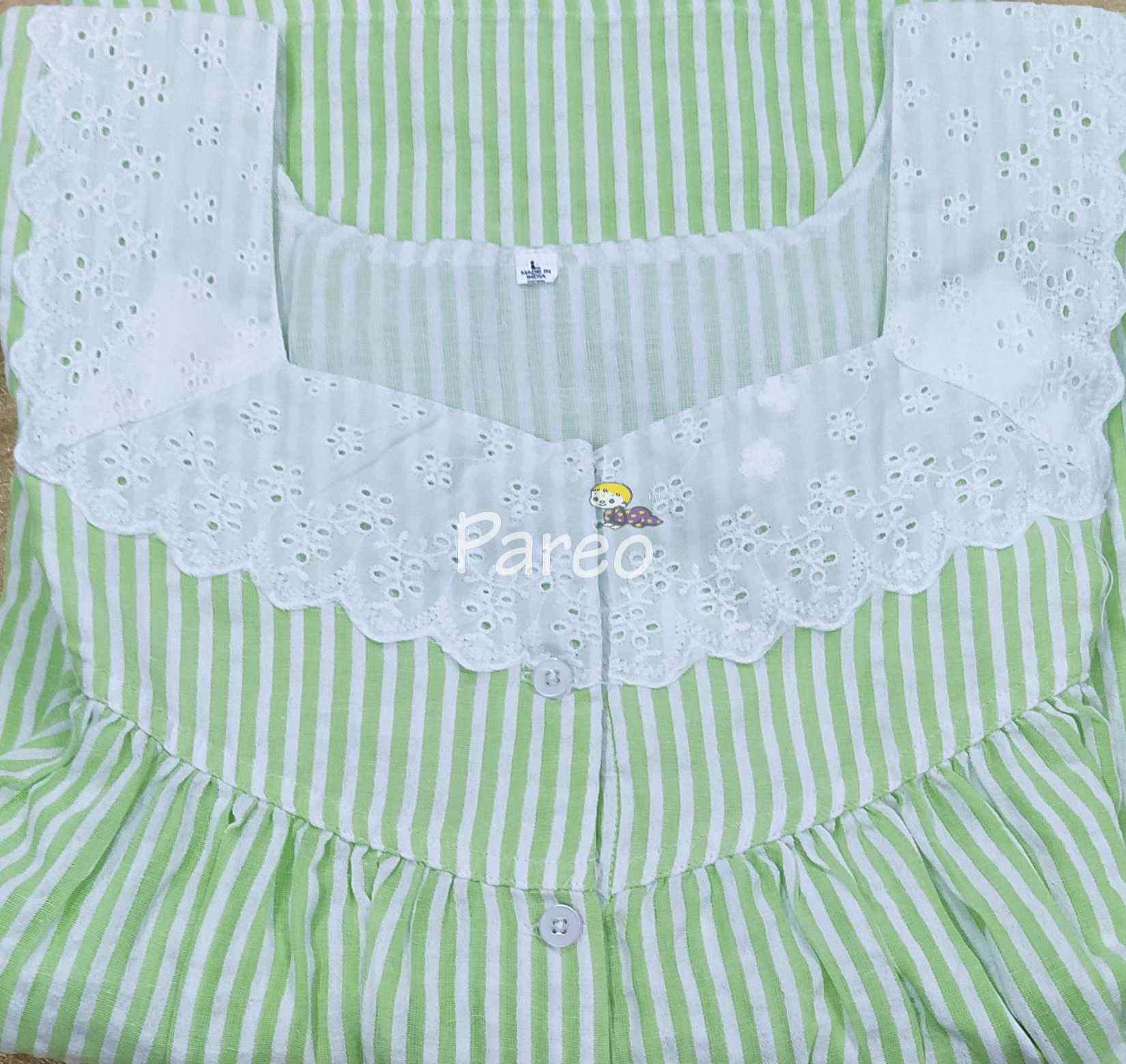 Cotton , With Pockets, Half Open Large Printed Nighty