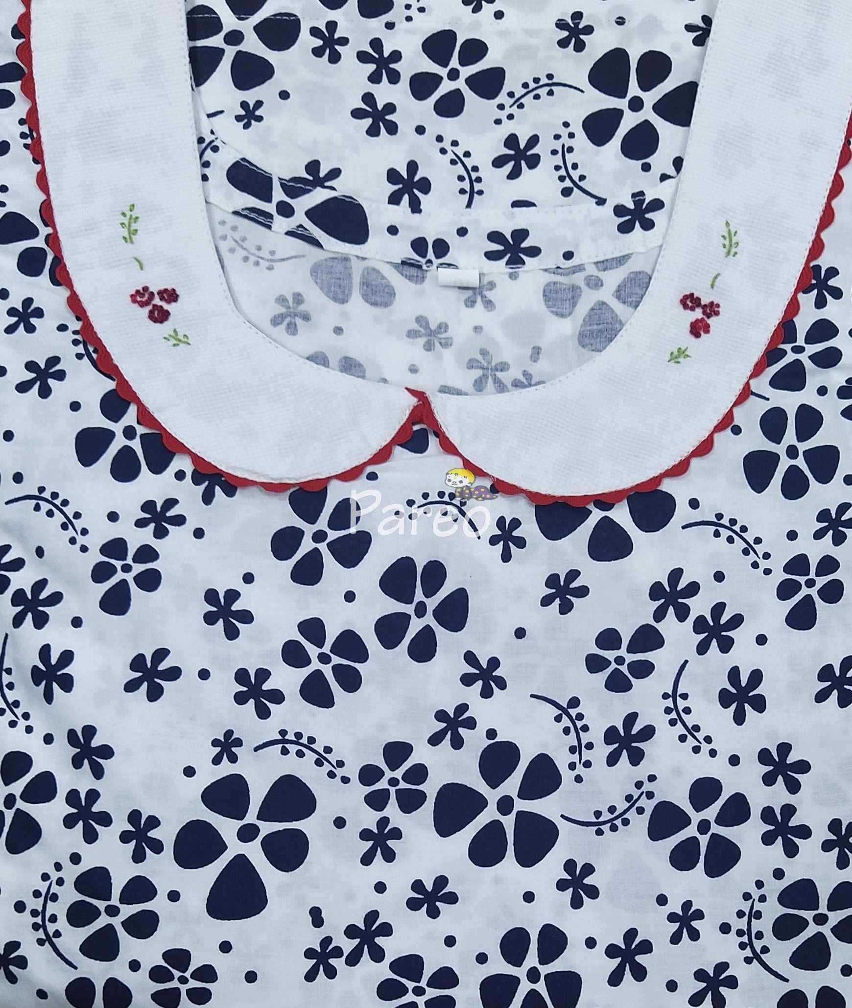 Cotton A-line churidar cut, With Pockets, No Open Medium Printed Nighty