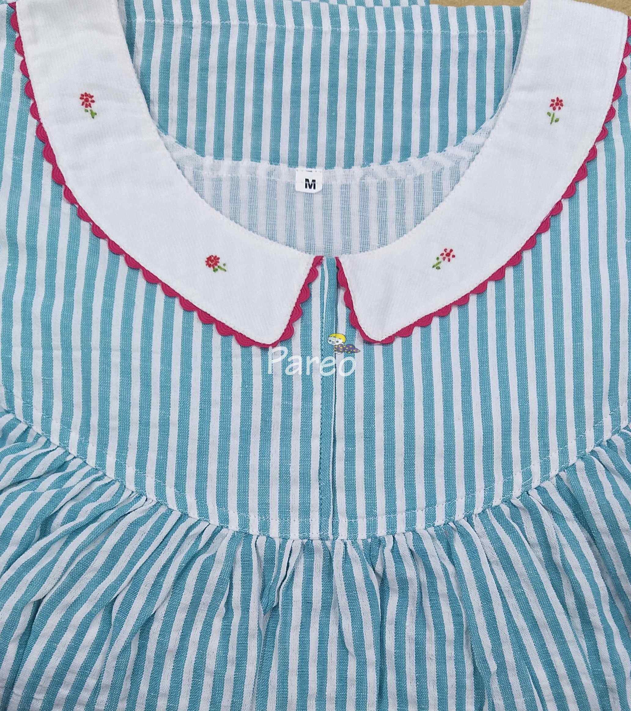 Cotton Pleated , With Pockets, No Open Medium Printed Nighty
