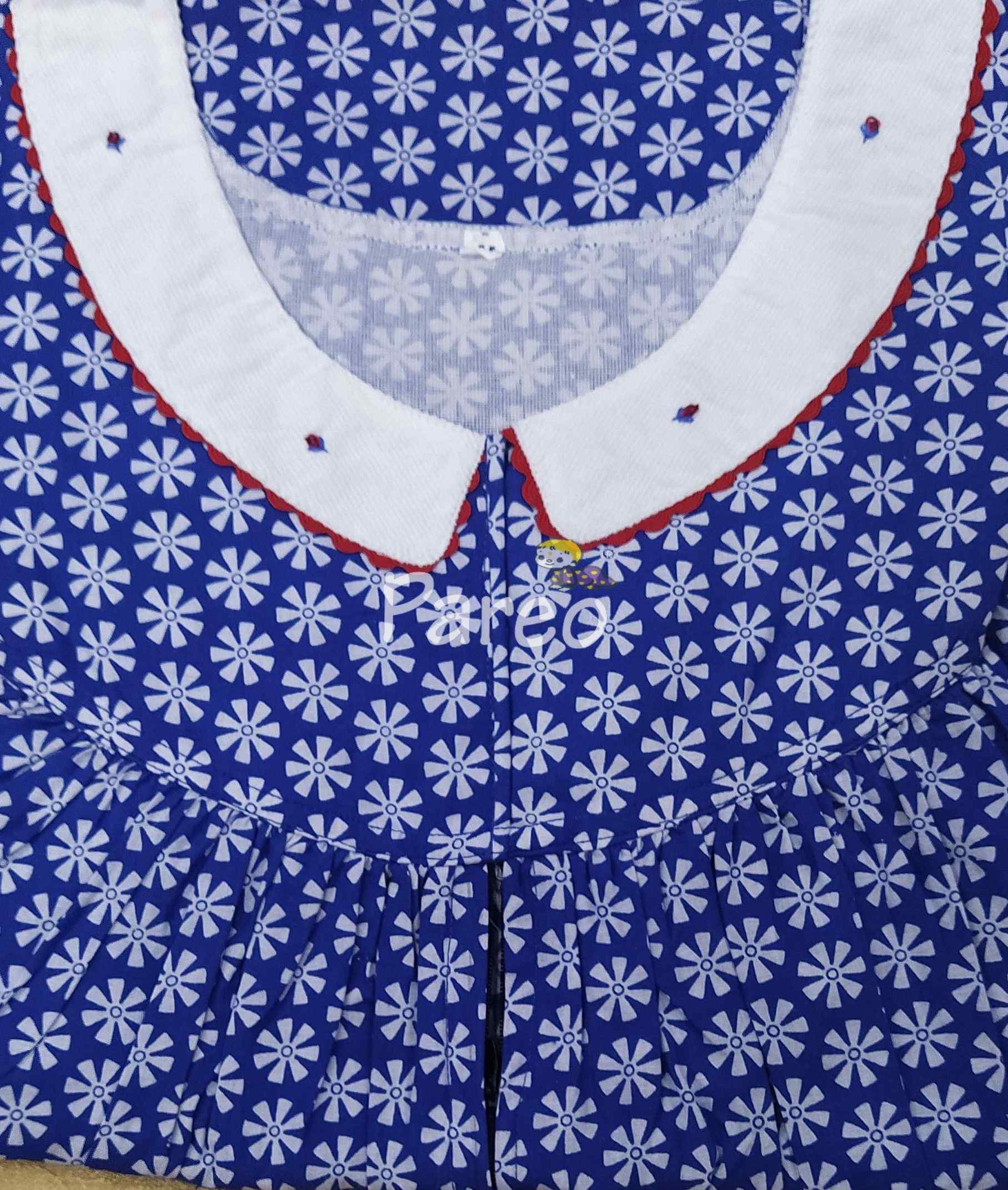 Cotton With Pockets, Central zip Medium Printed Nighty