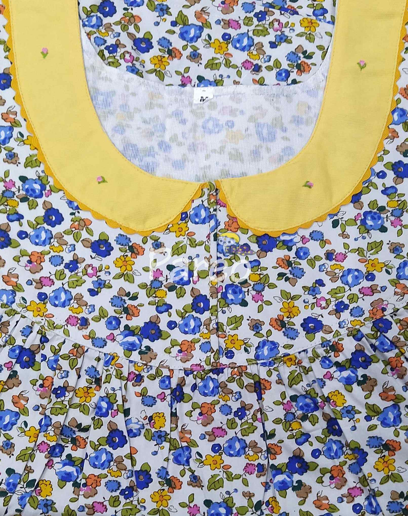 Cotton With Pockets, Central zip Medium Printed Nighty