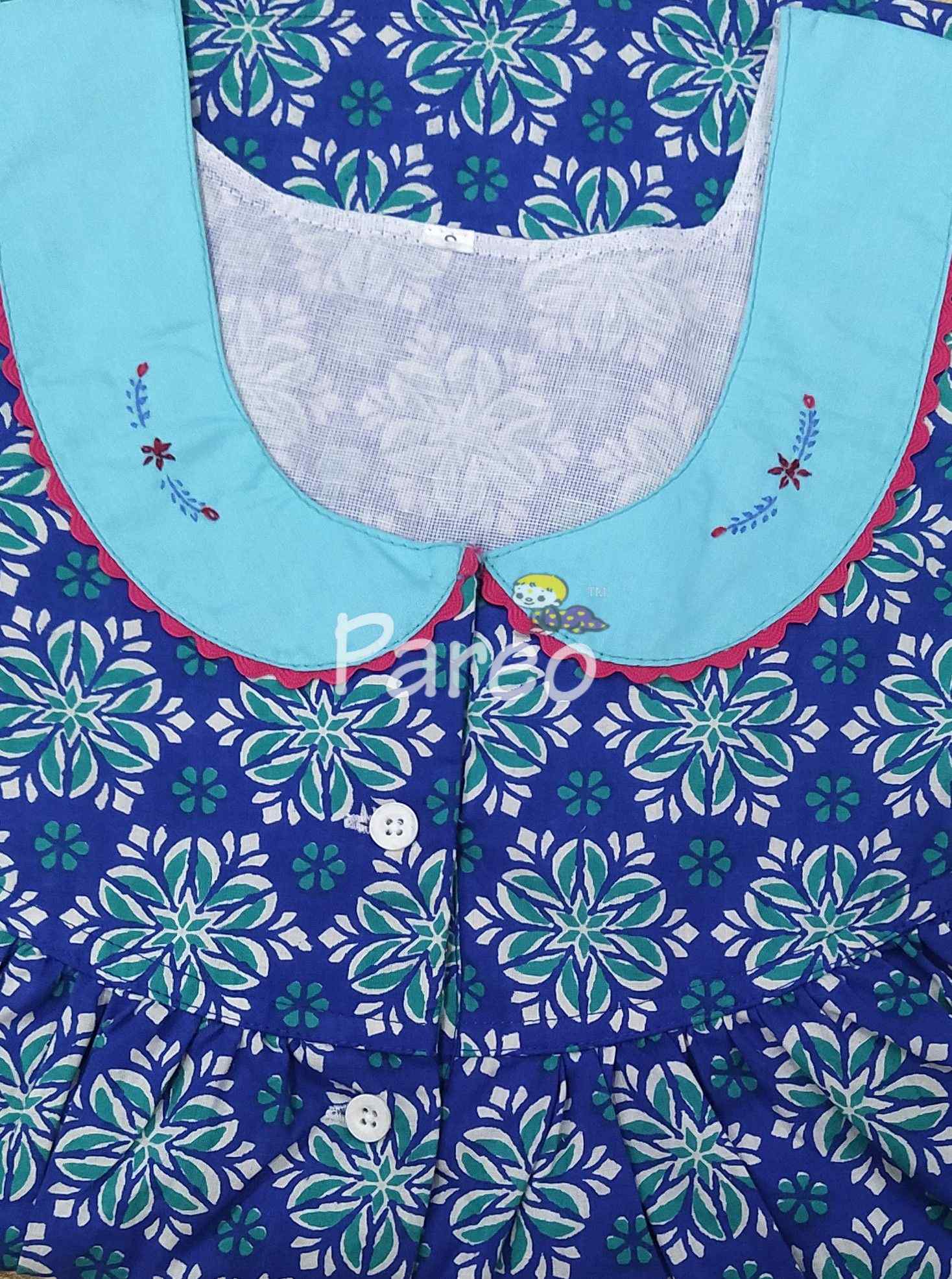 Cotton With Pockets, Half Open Small Printed Nighty