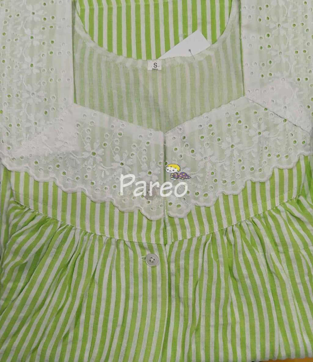 Bantex With Pockets, Half Open Small Printed Nighty