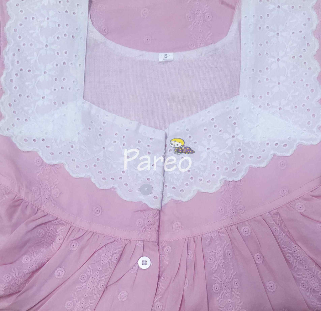 Cotton With Pockets, Half Open Small Printed Nighty