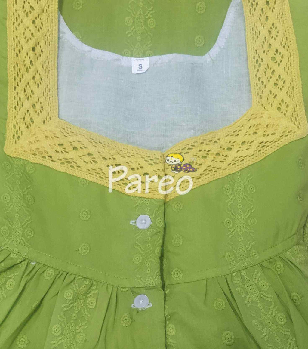 Cotton With Pockets, Half Open Small Printed Nighty