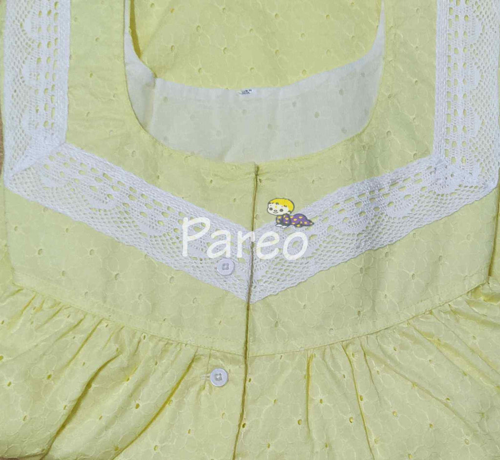 Cotton haccobaWith Pockets, Half Open Large Printed Nighty