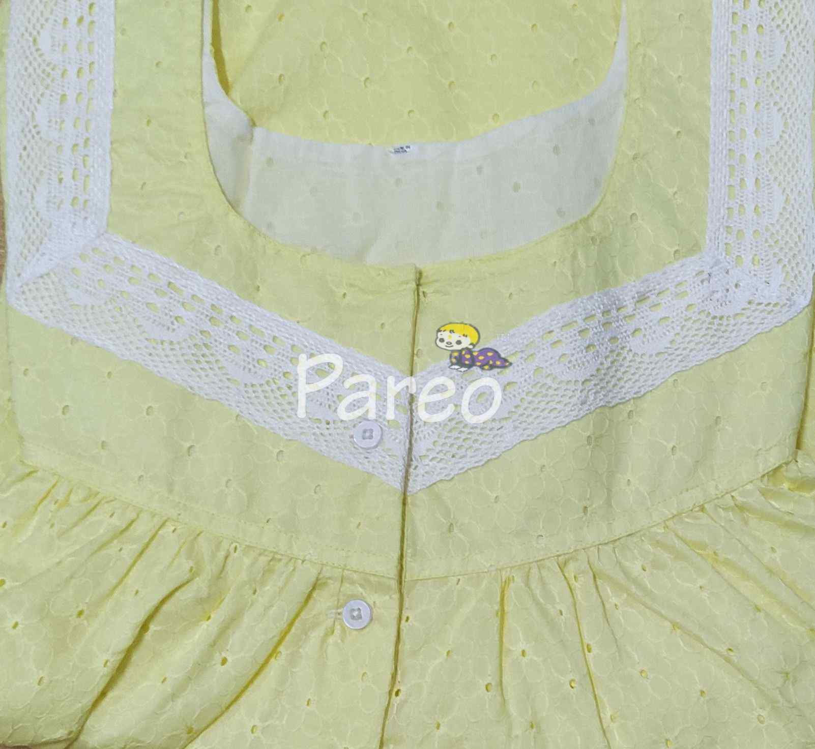 Cotton haccobaWith Pockets, Half Open Large Printed Nighty