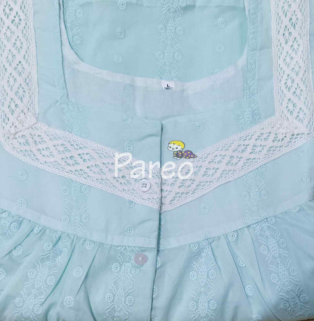 Cotton haccobbaWith Pockets, Half Open Large Printed Nighty