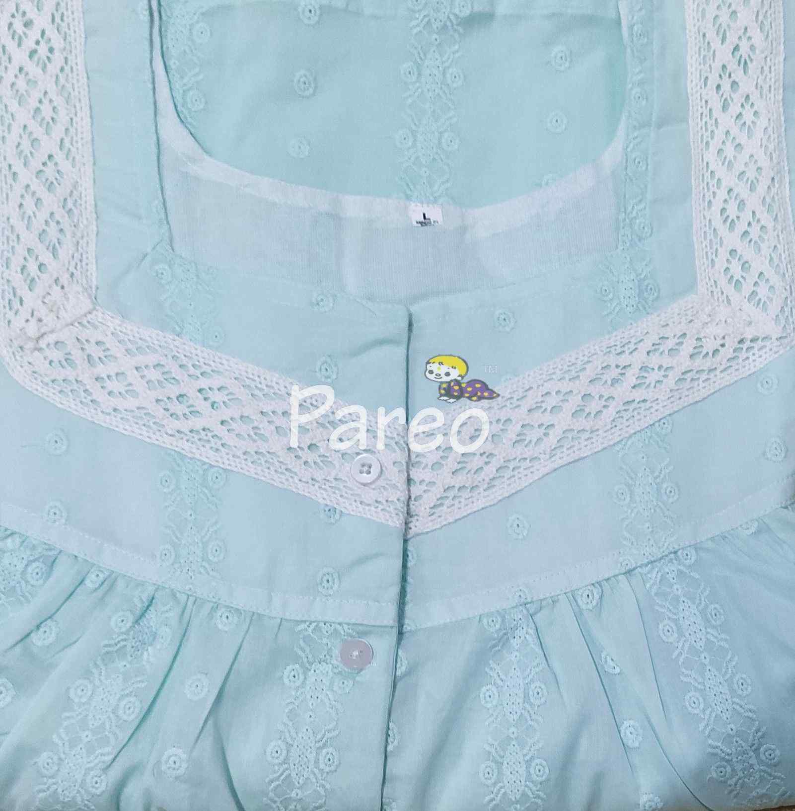Cotton haccobbaWith Pockets, Half Open Large Printed Nighty