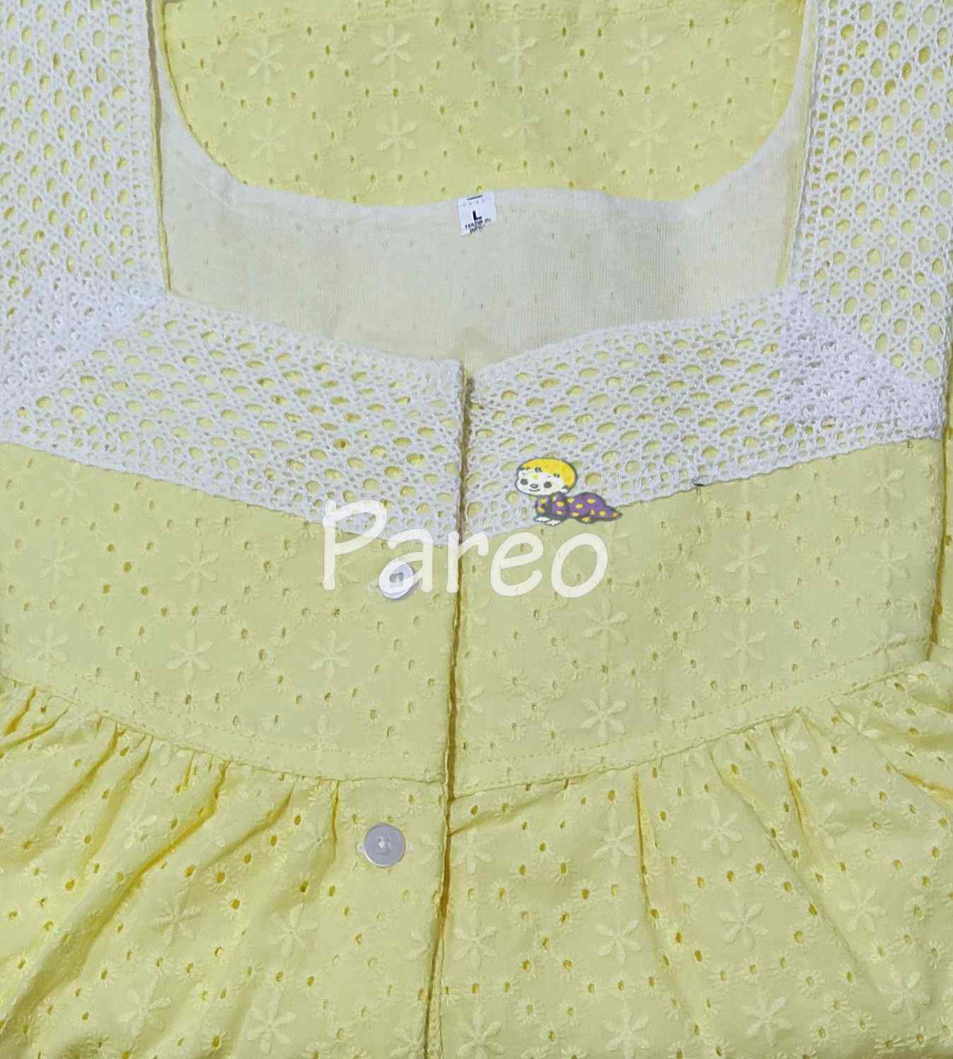 Cotton With Pockets, Half Open Large Printed Nighty
