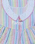 Bantex With Pockets, Half Open Small Printed Nighty