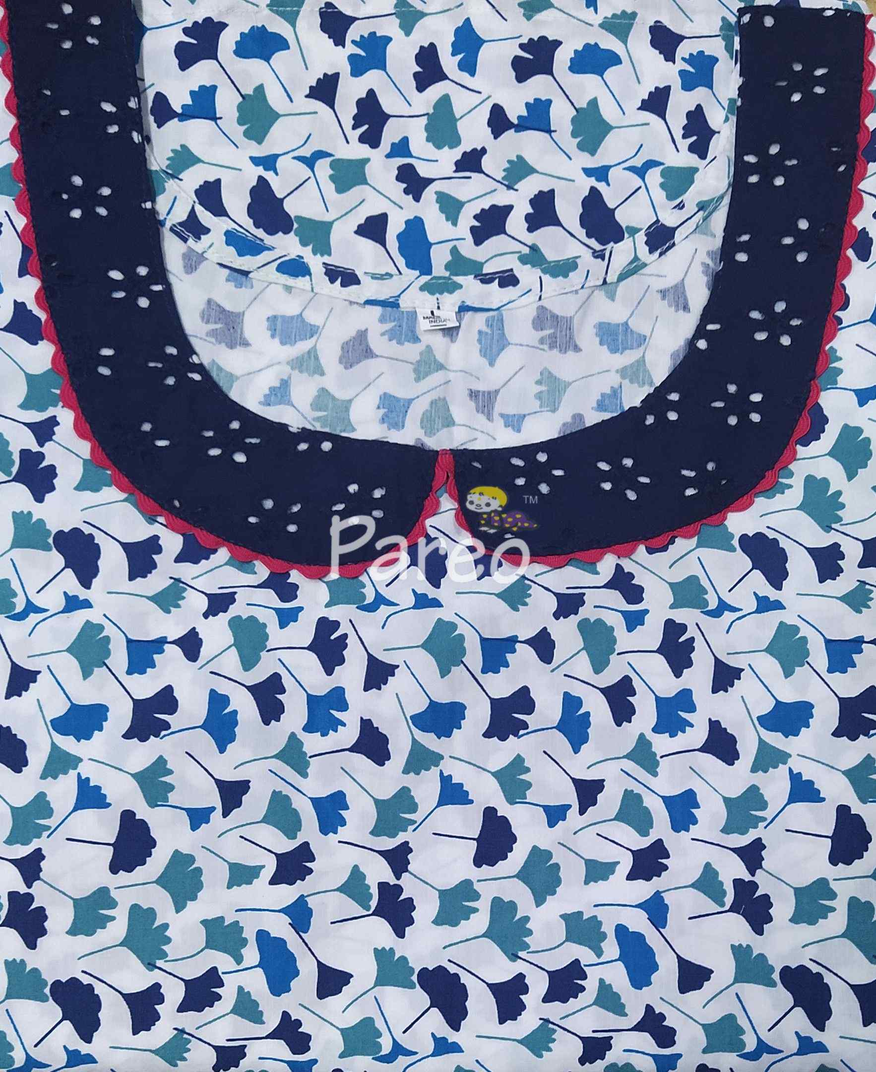 Cotton A-line churidar cut, With Pockets, No Open Large Printed Nighty