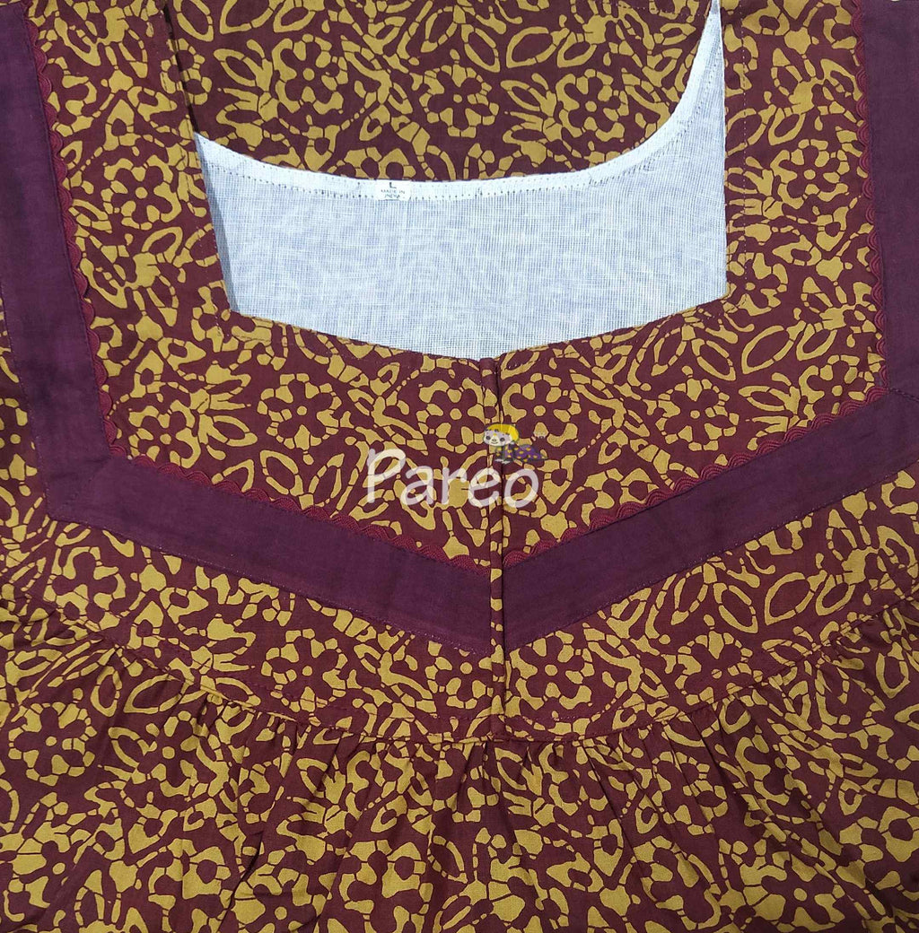 Cotton With Pockets, No Open Large Printed Nighty