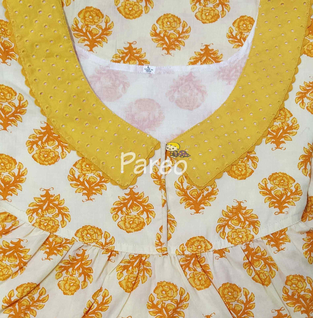 Cotton With Pockets, No Open Large Printed Nighty