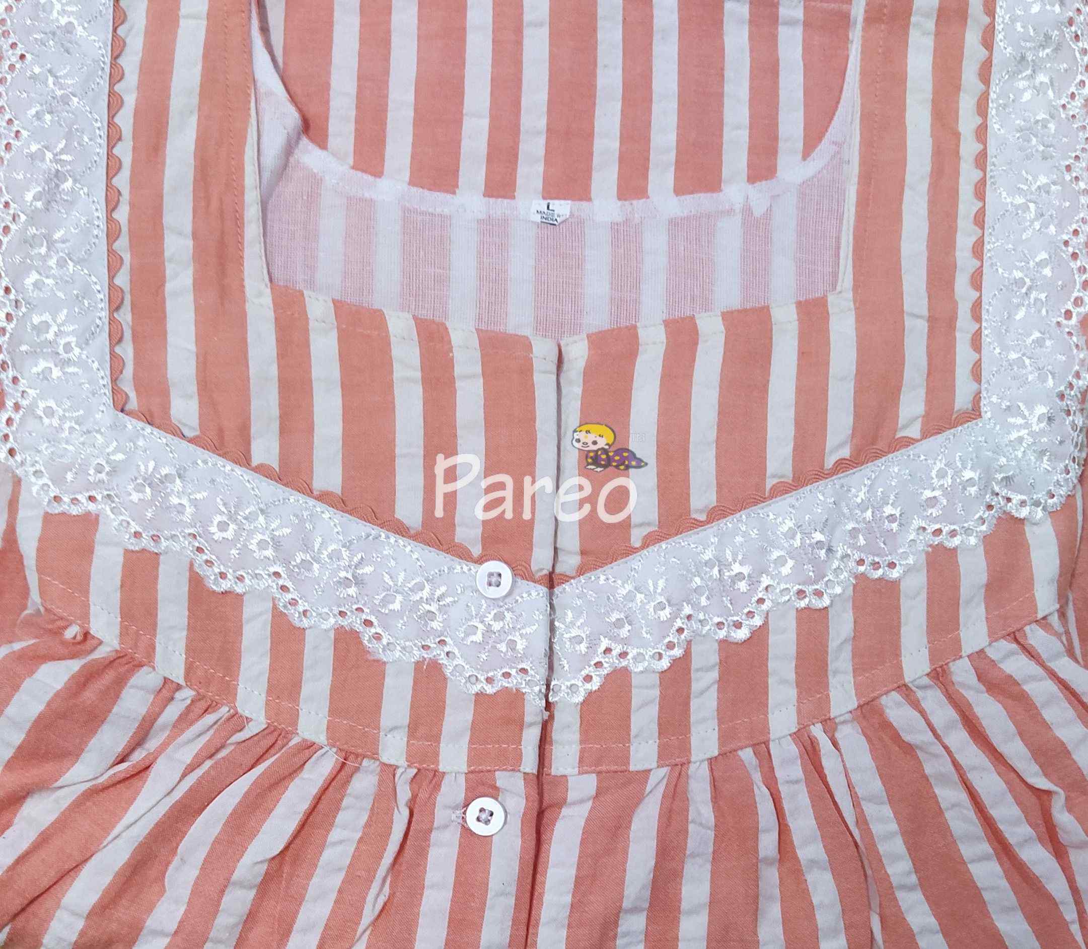 Bantex With Pockets, Half Open Large Printed Nighty