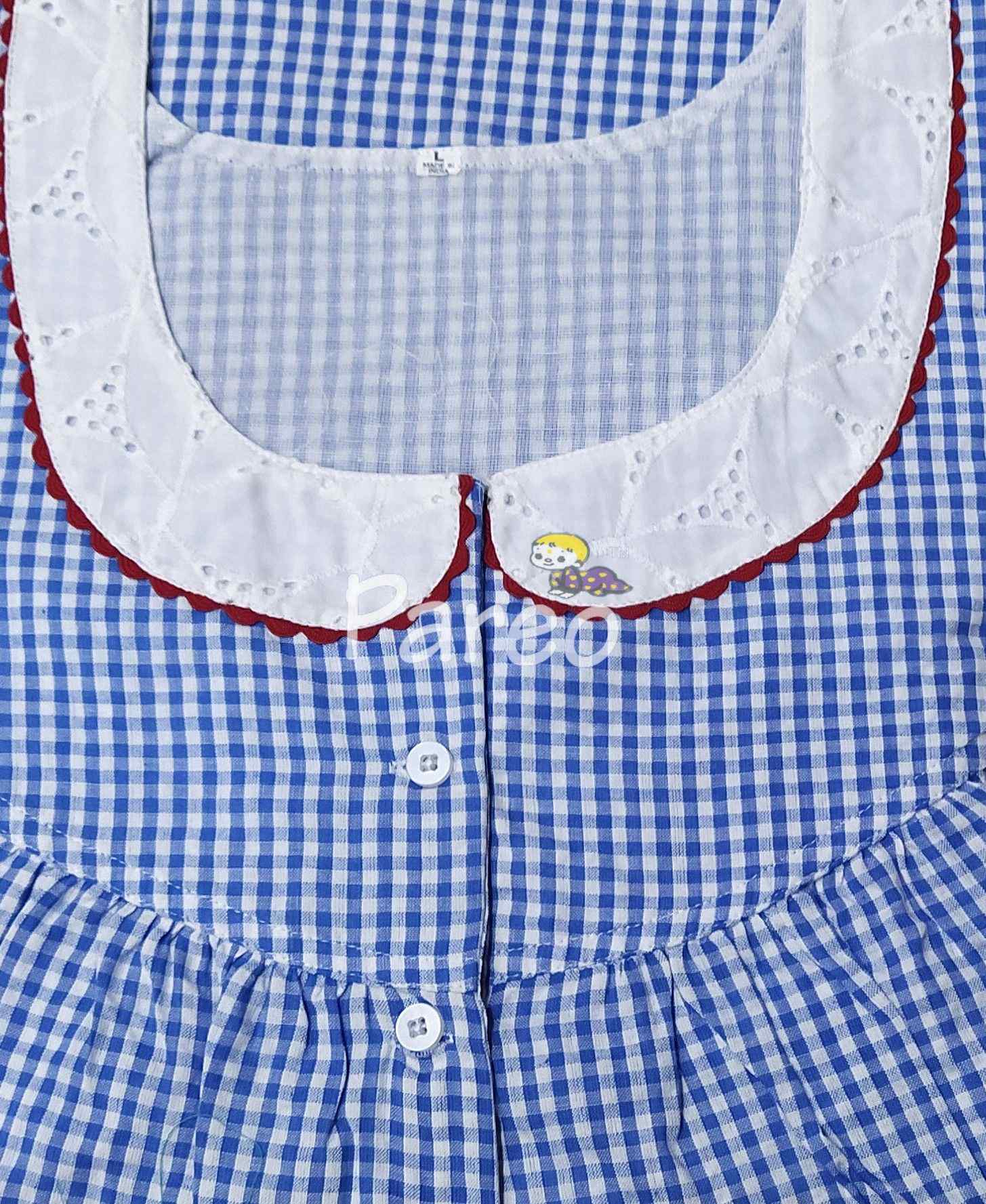 Bantex With Pockets, Half Open Large Printed Nighty