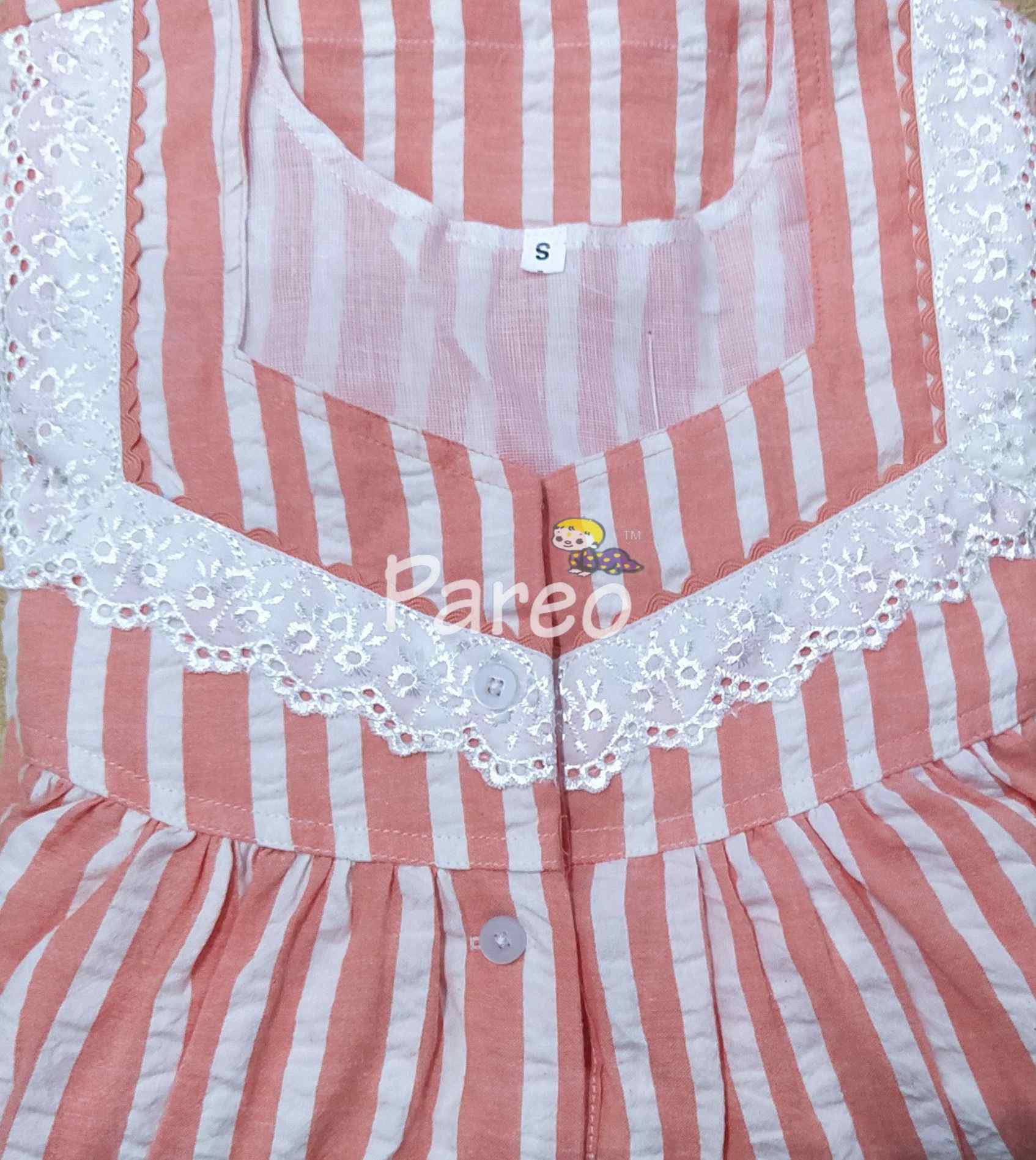 Cotton With Pockets, Half Open Small Printed Nighty