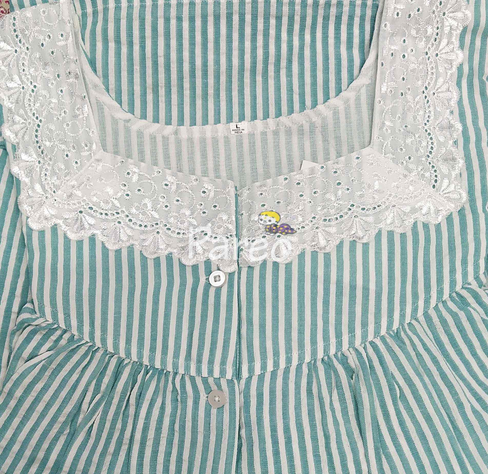 Bantex With Pockets, Half Open Large Printed Nighty
