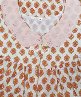 Soft Cotton With Pockets, Half Open Medium Printed Nighty