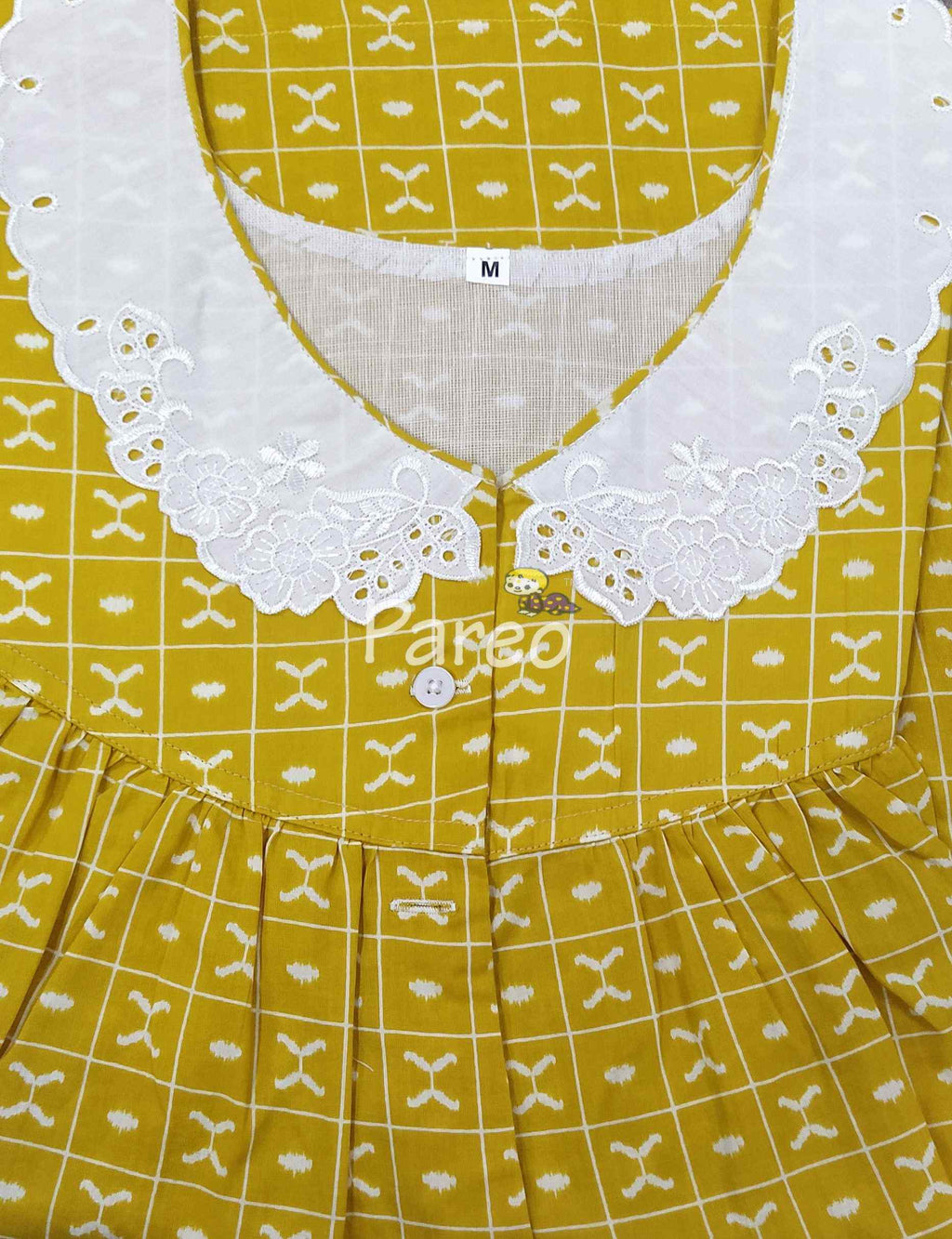 Soft Cotton With Pockets, Half Open Medium Printed Nighty