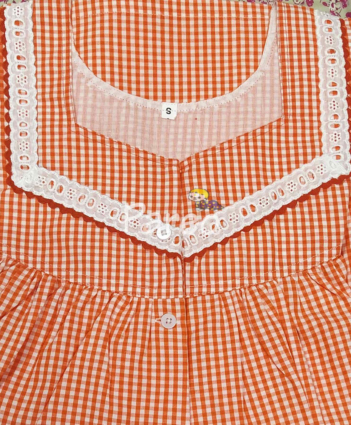 Bantex With Pockets, Half Open Small Printed Nighty