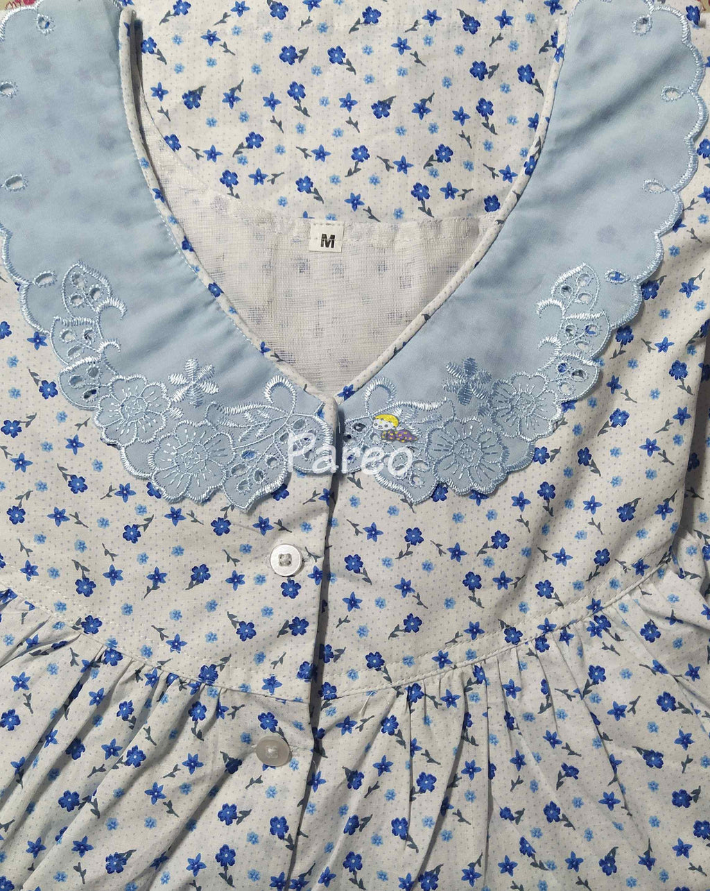 Cotton With Pockets, Half Open Medium Printed Nighty