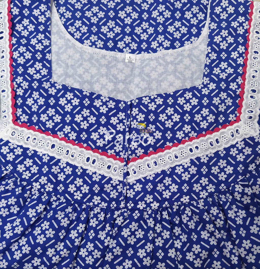 Cotton With Pockets, No Open Large Printed Nighty