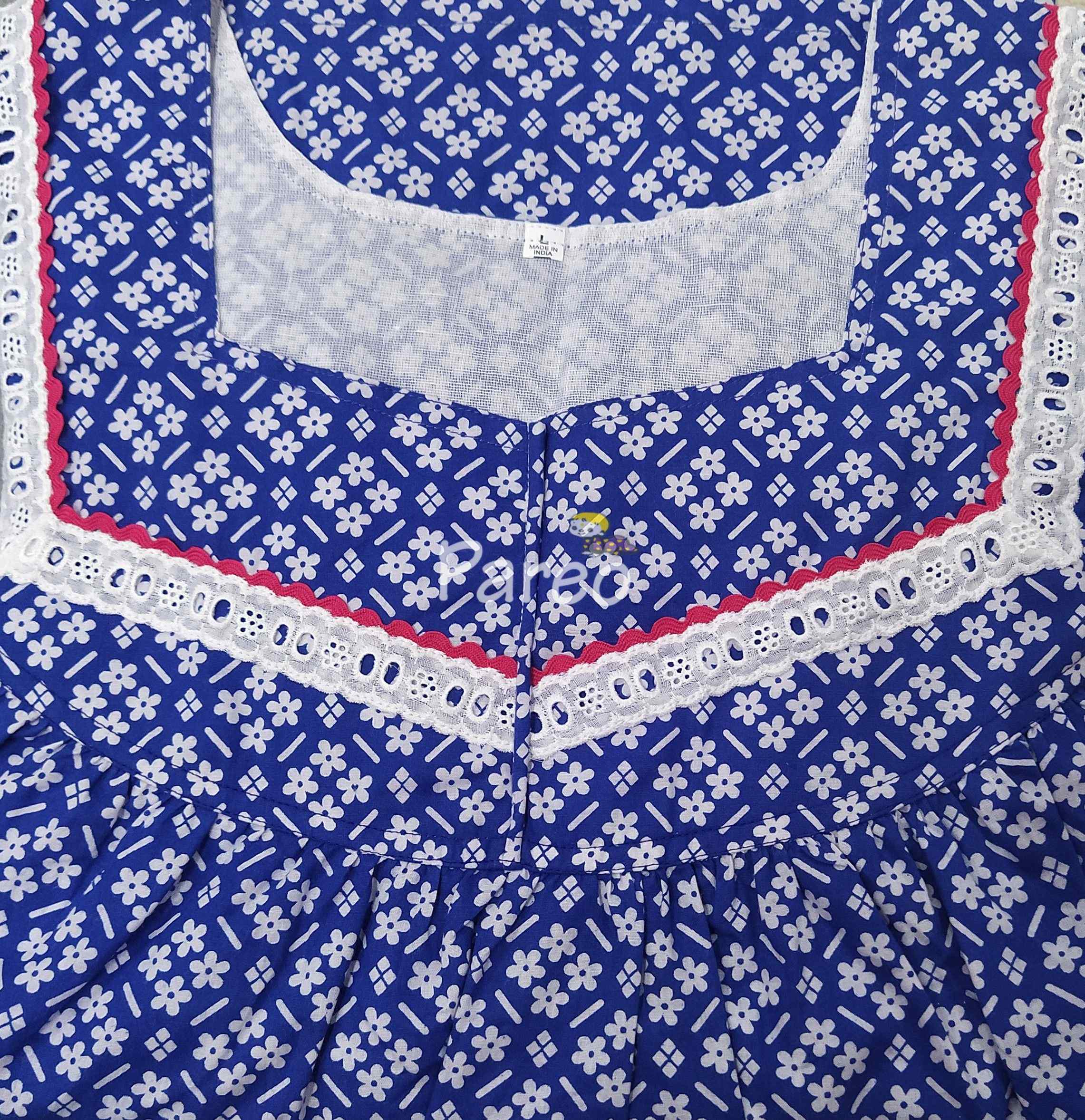 Cotton With Pockets, No Open Large Printed Nighty