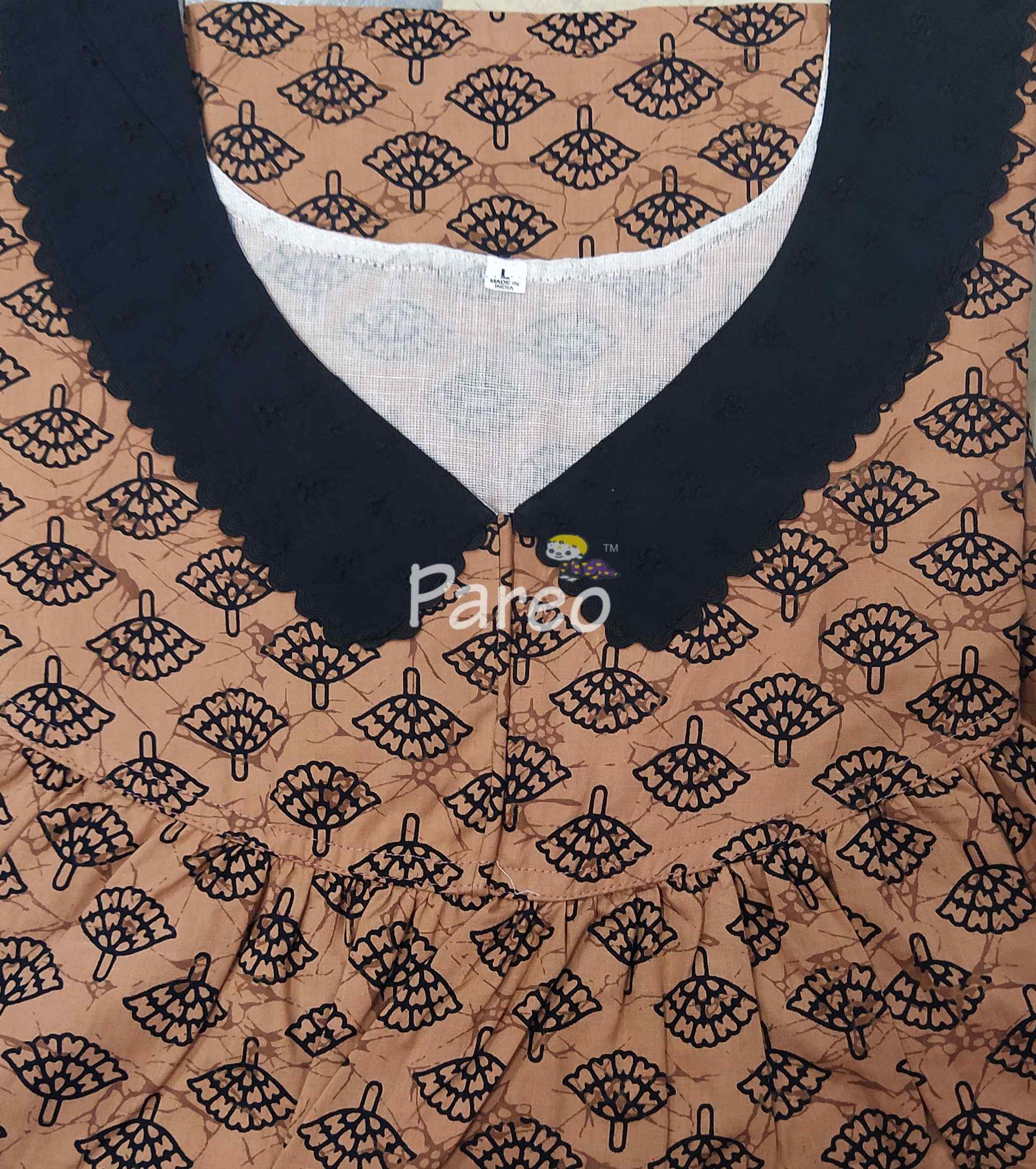 Cotton With Pockets, No Open Large Printed Nighty