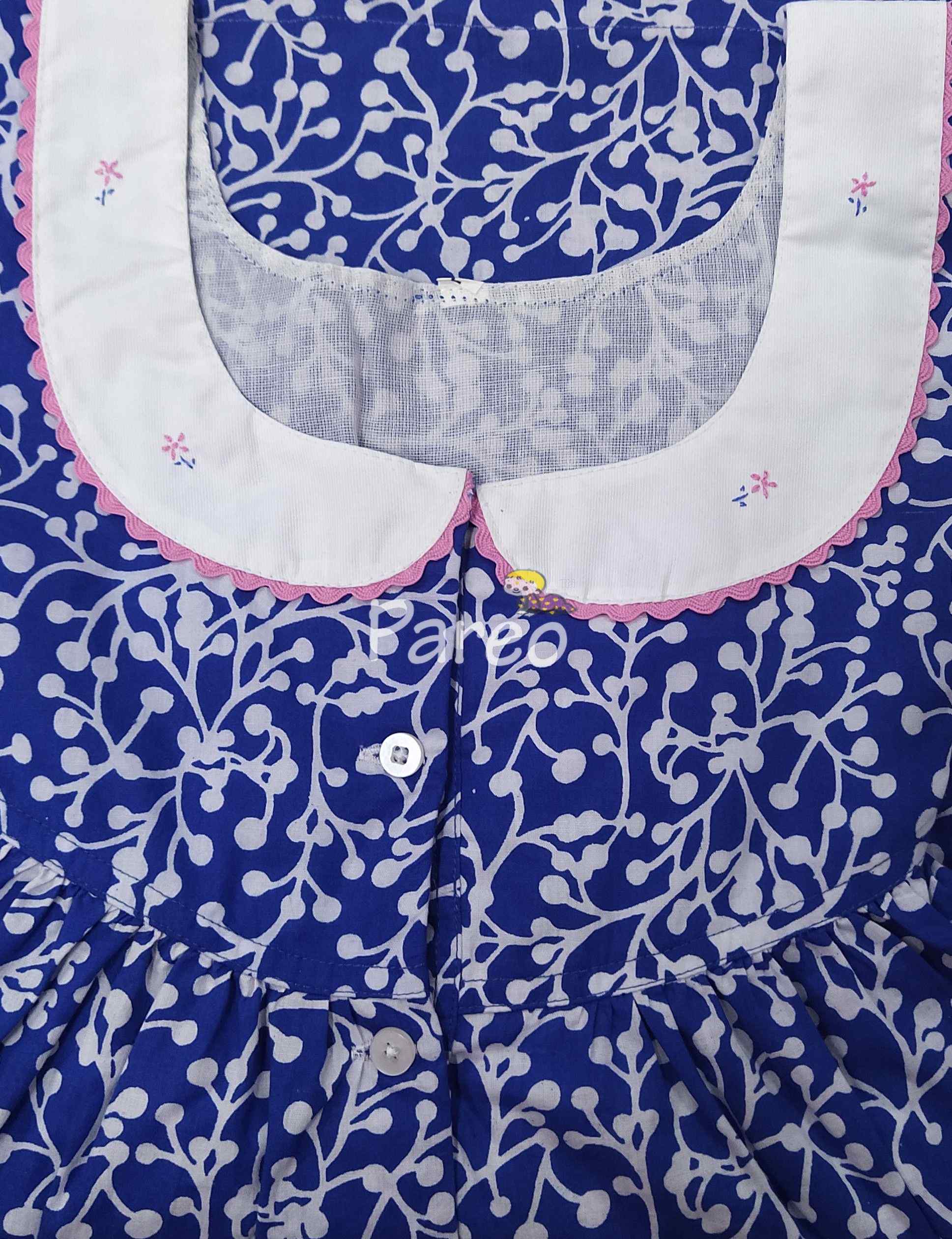 Cotton With Pockets, Half Open Large Printed Nighty