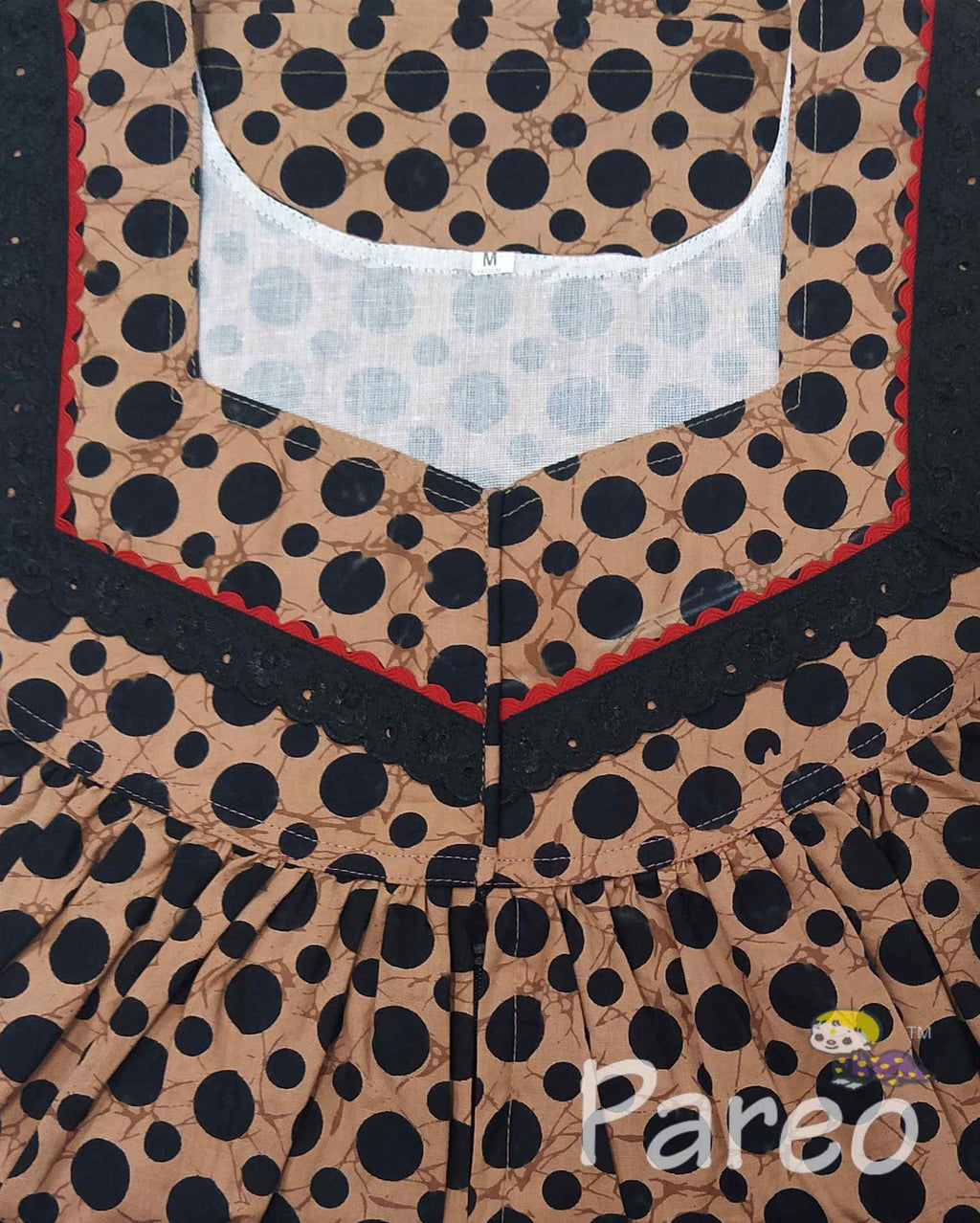 Cotton With Pockets, Central zip Medium Printed Nighty