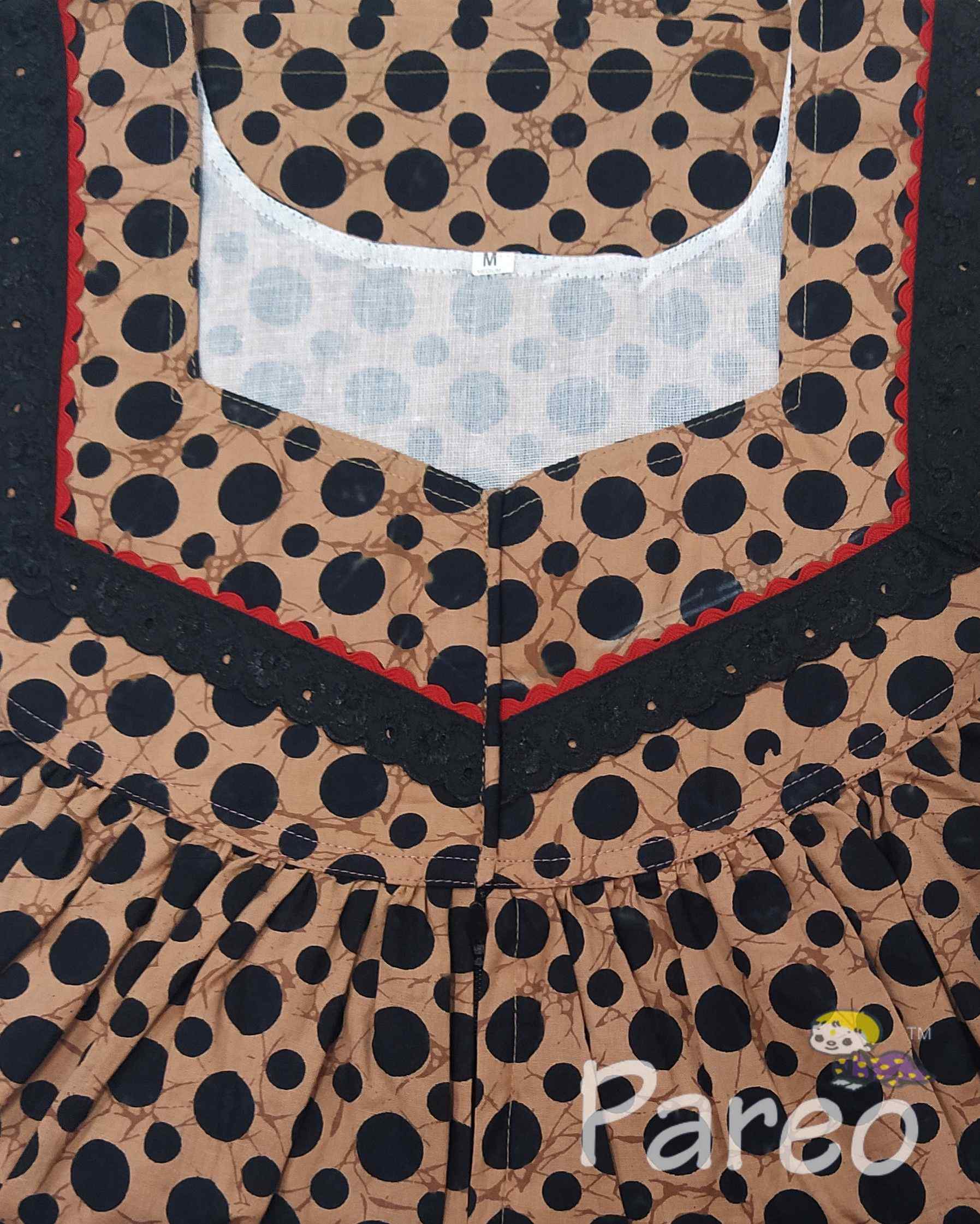 Cotton With Pockets, Central zip Medium Printed Nighty