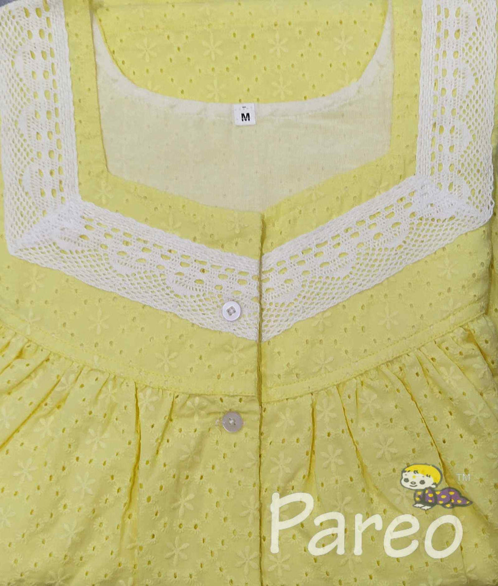Hacoba With Pockets, Half Open Medium Printed Nighty