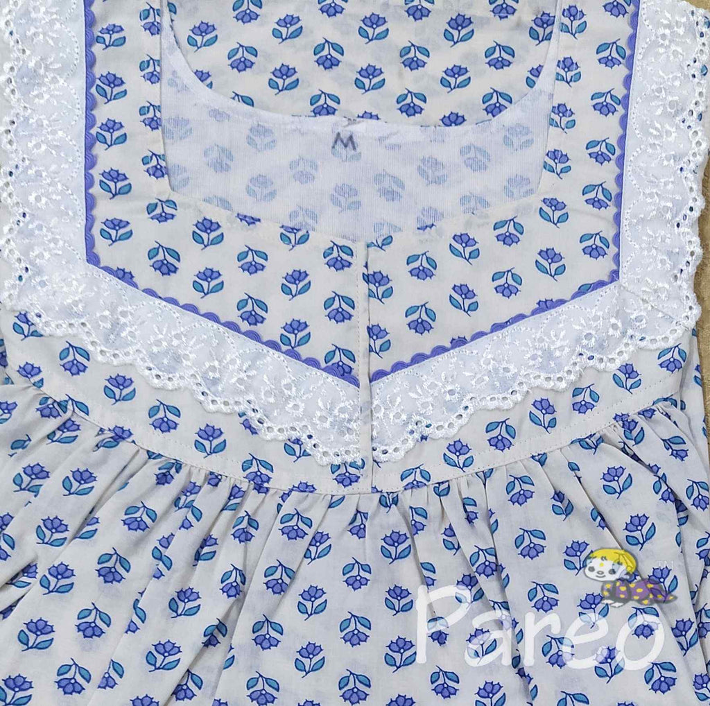 Cotton With Pockets, Half Open Medium Printed Nighty