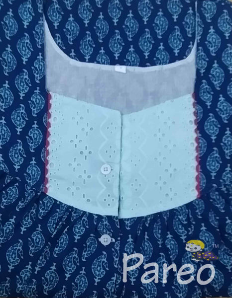 Soft Cotton With Pockets, Half Open Medium Printed Nighty