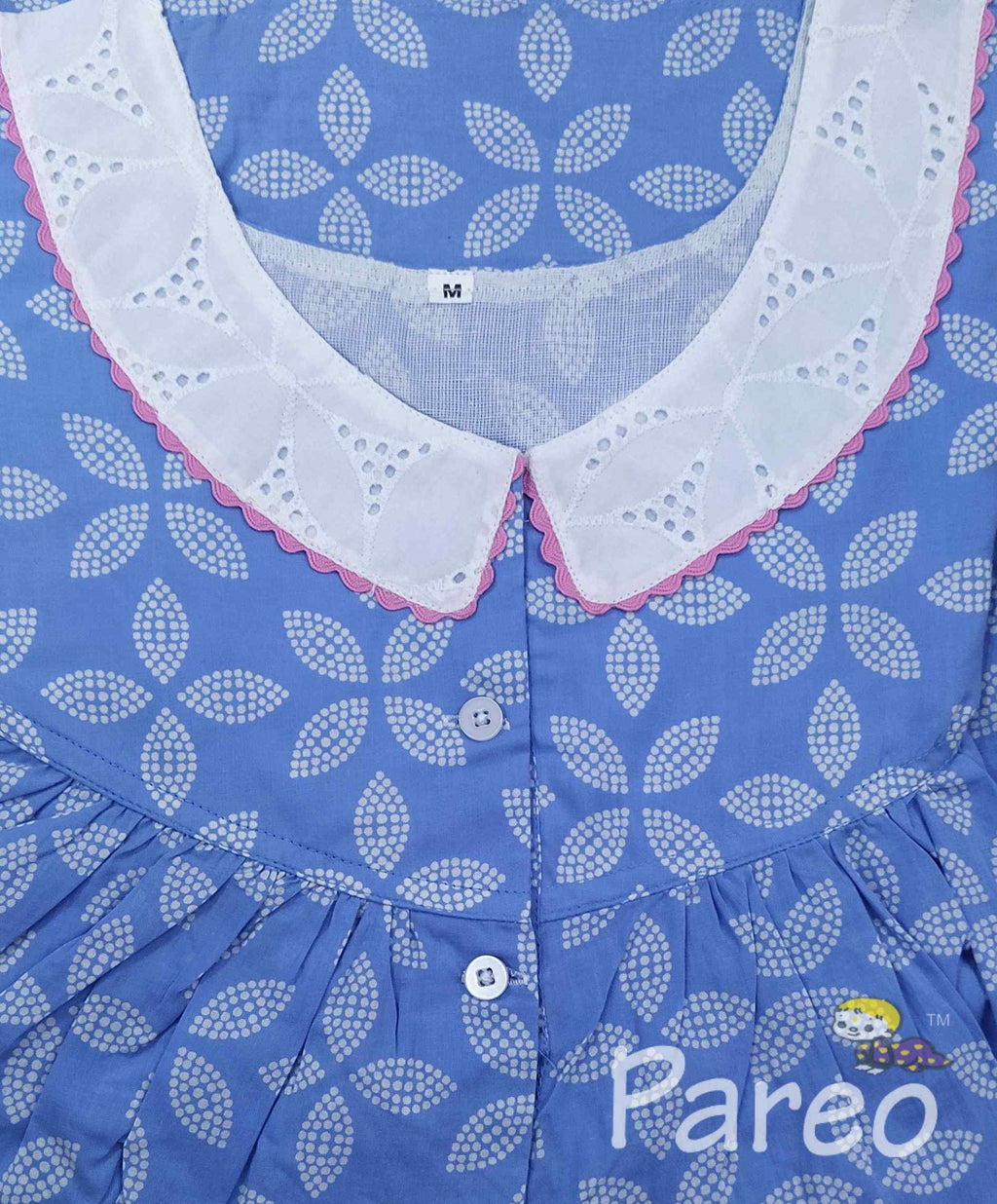 Soft Cotton With Pockets, Half Open Medium Printed Nighty