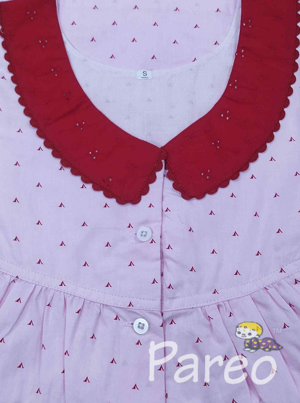 Cotton With Pockets, Half Open Small Printed Nighty