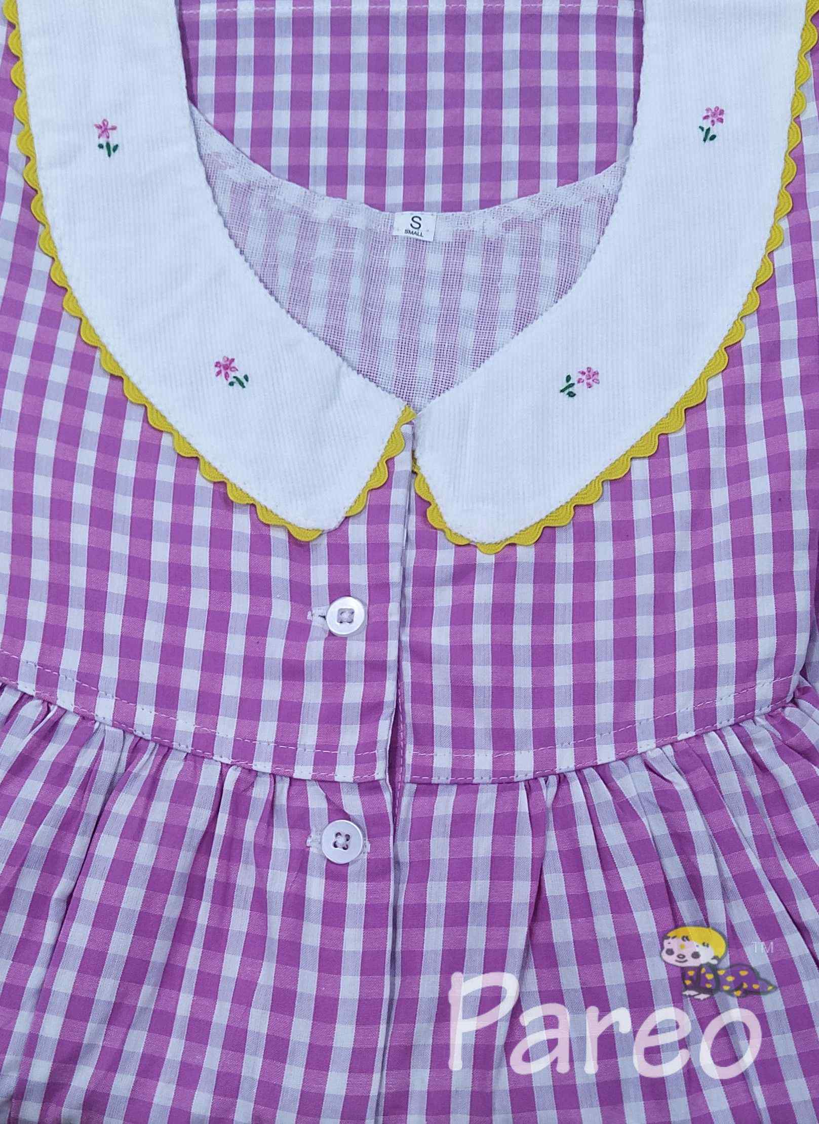 Cotton With Pockets, Half Open Small Printed Nighty