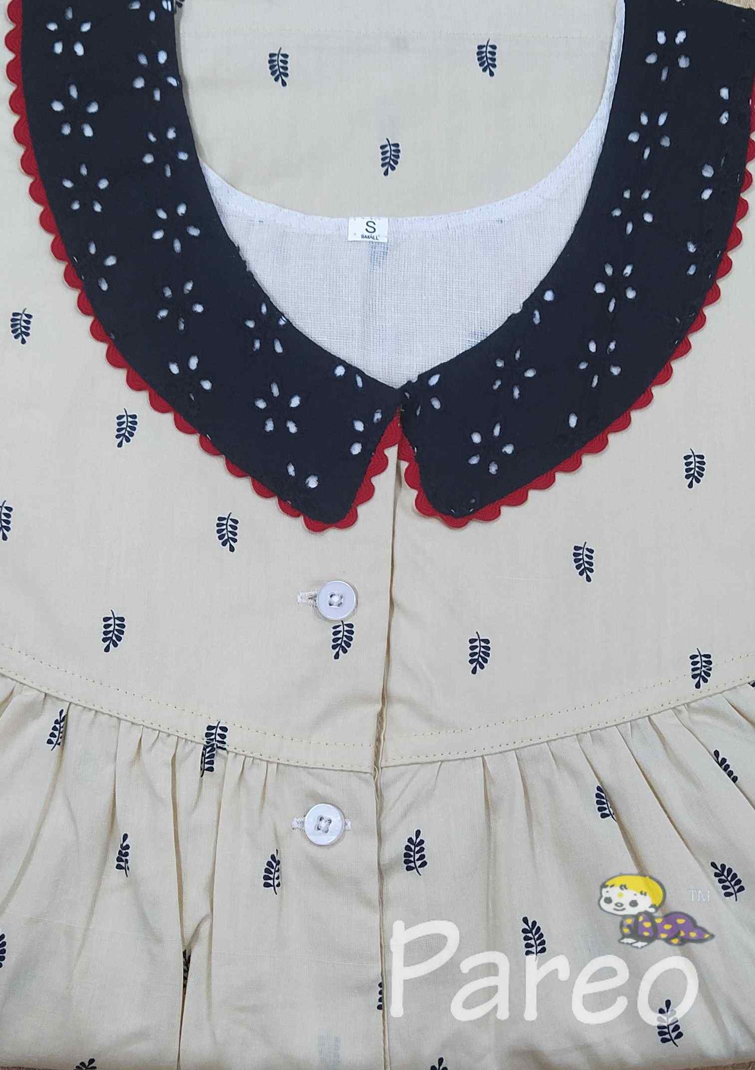 Cotton With Pockets, Half Open Small Printed Nighty