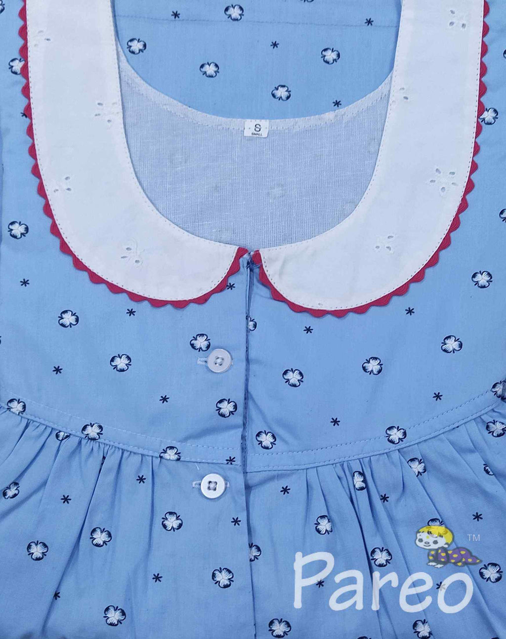 Cotton With Pockets, Half Open Small Printed Nighty