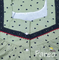 Rayon With Pockets, Half Open Large Printed Nighty