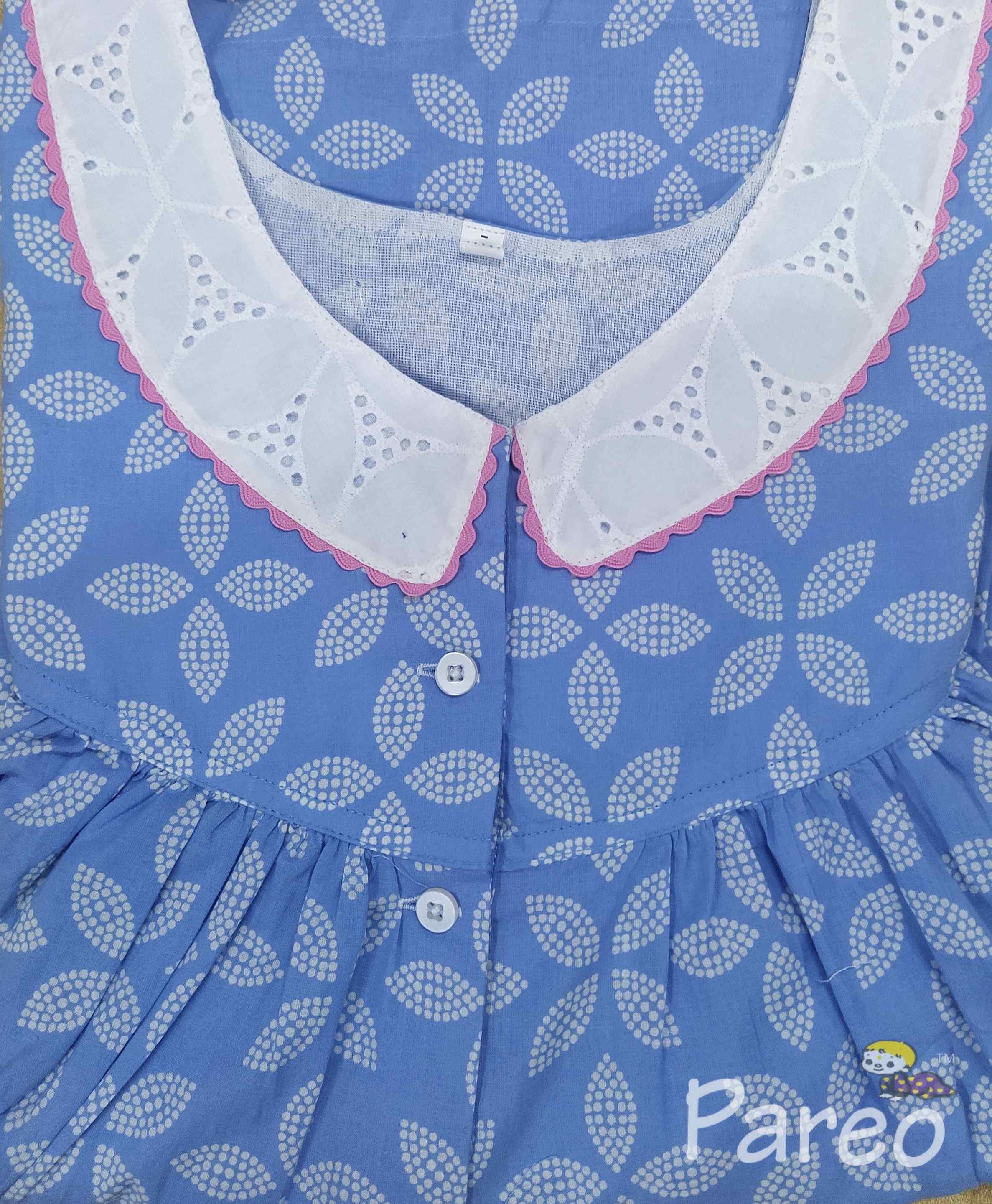 Cotton With Pockets, Half Open Medium Printed Nighty