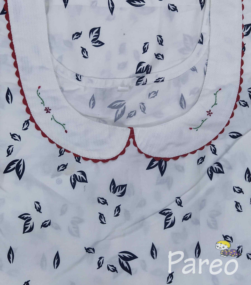 Cotton Back A-line, With Pockets, No Open Large Printed Nighty