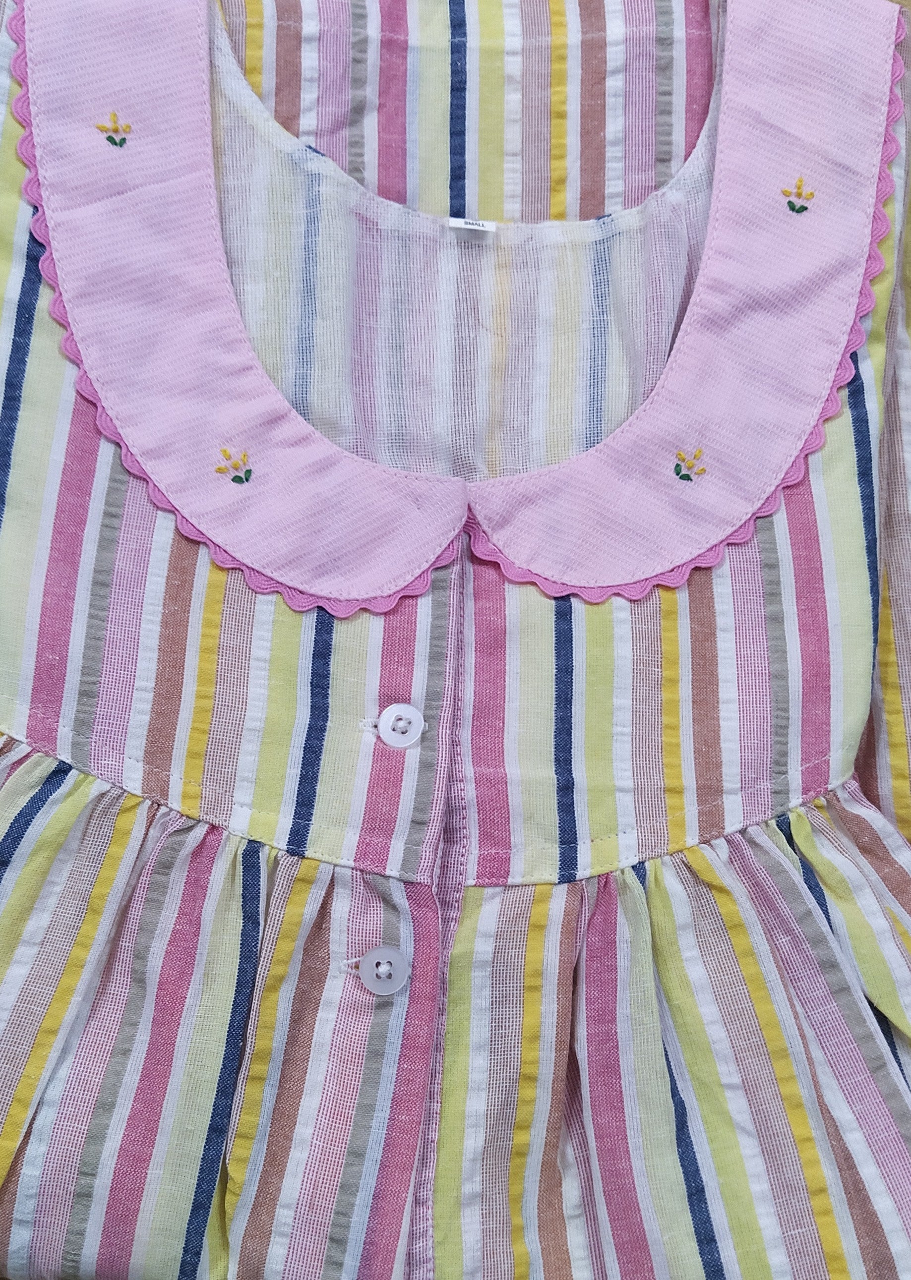 Bantex With Pockets, Half Open Small Printed Nighty