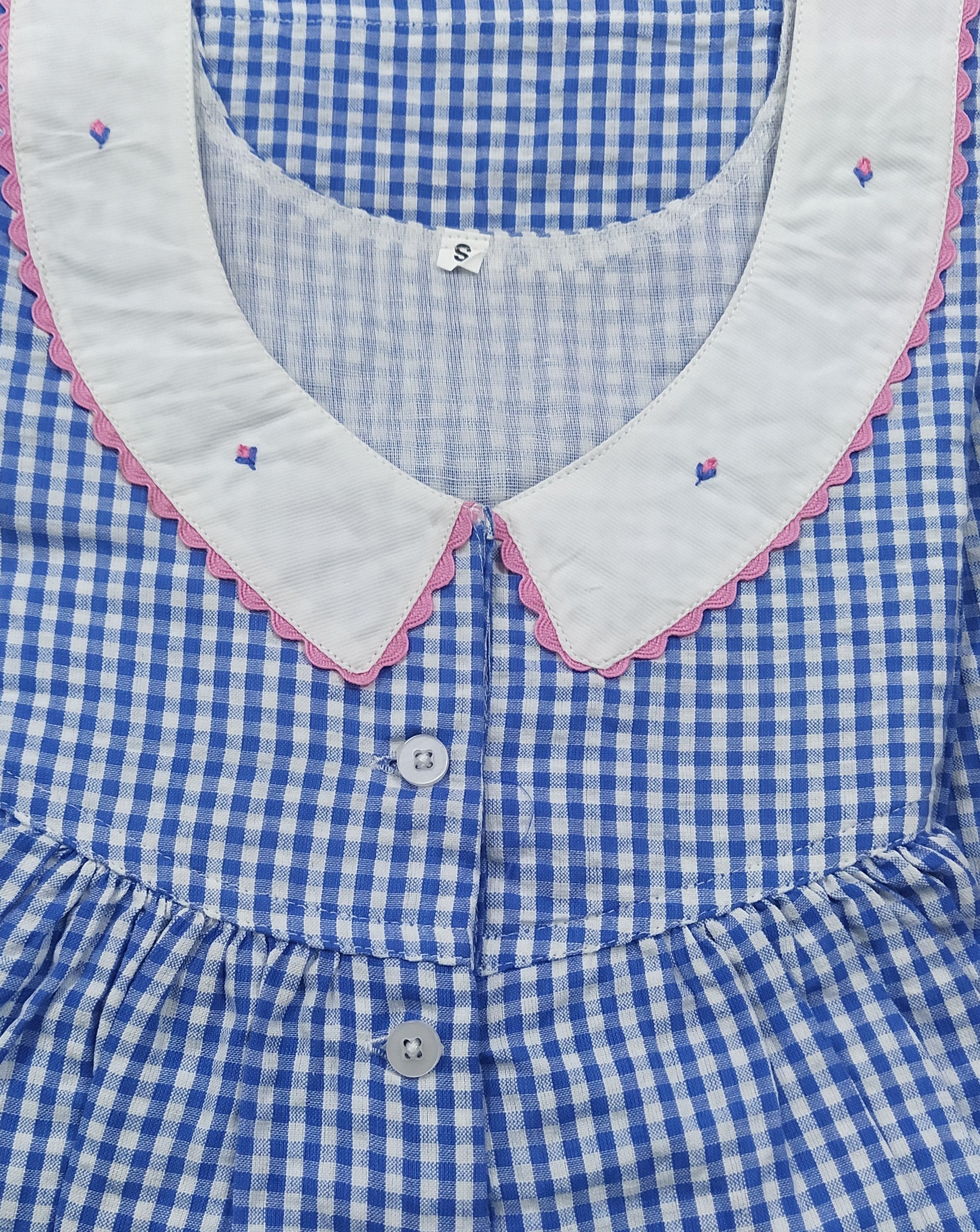 Bantex With Pockets, Half Open Small Printed Nighty