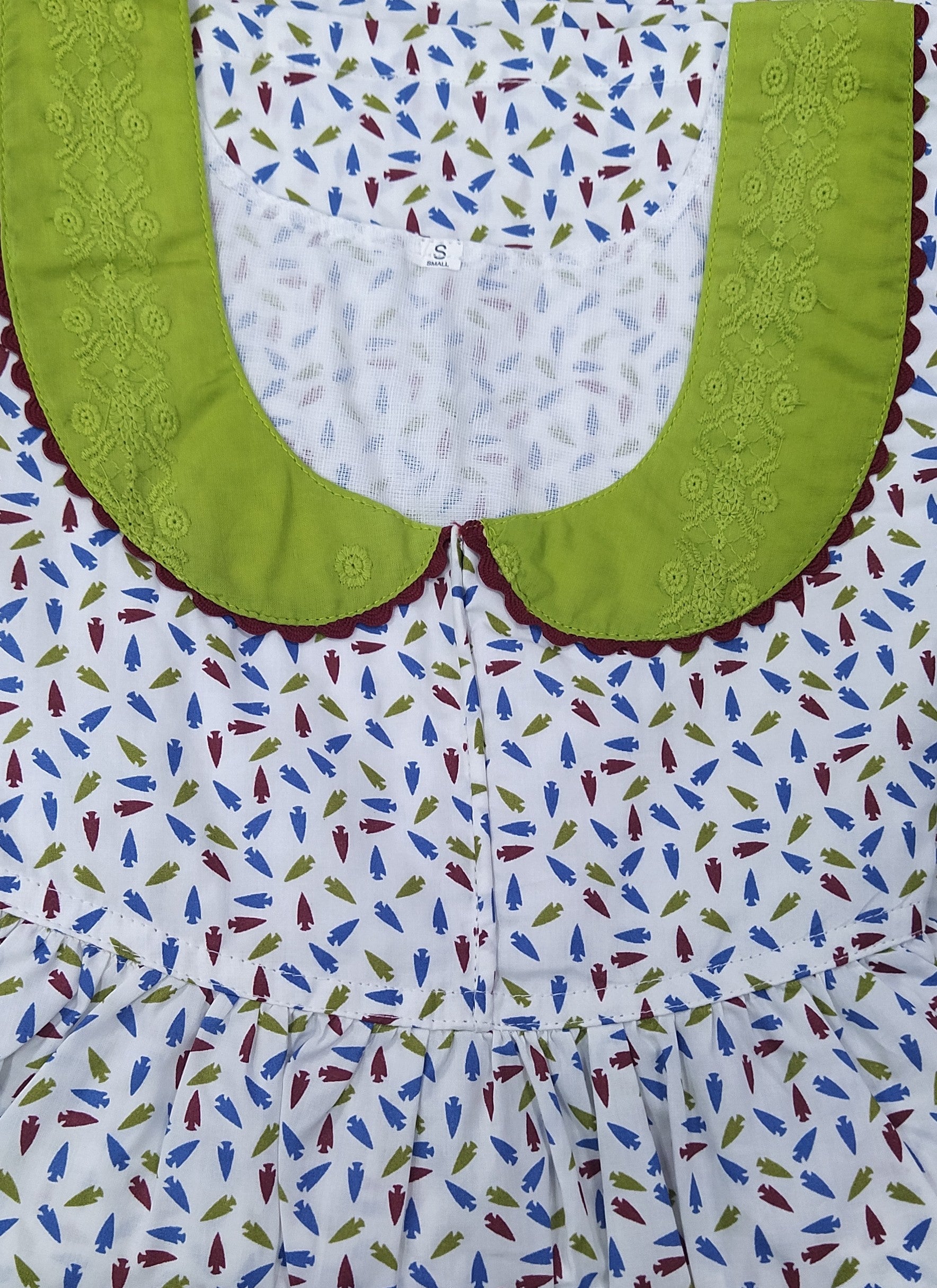Cotton With Pockets, No Open Small Printed Nighty